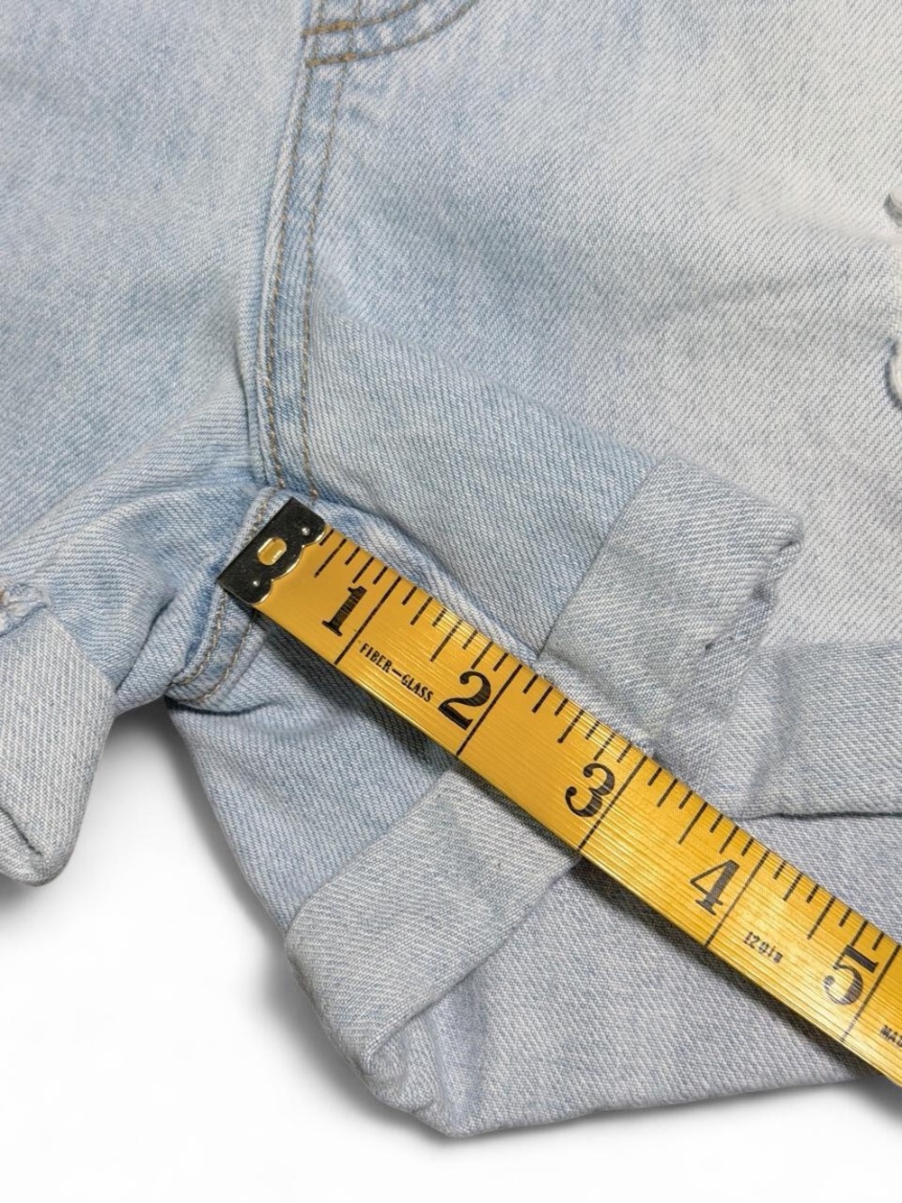 Women's Medium Easel Distressed Light Wash Denim Short Overalls Shortalls Boho - Picture 6 of 11